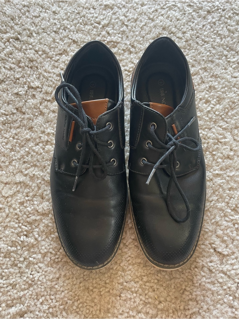 Bruno Marc Black Lace-Up Dress Shoes